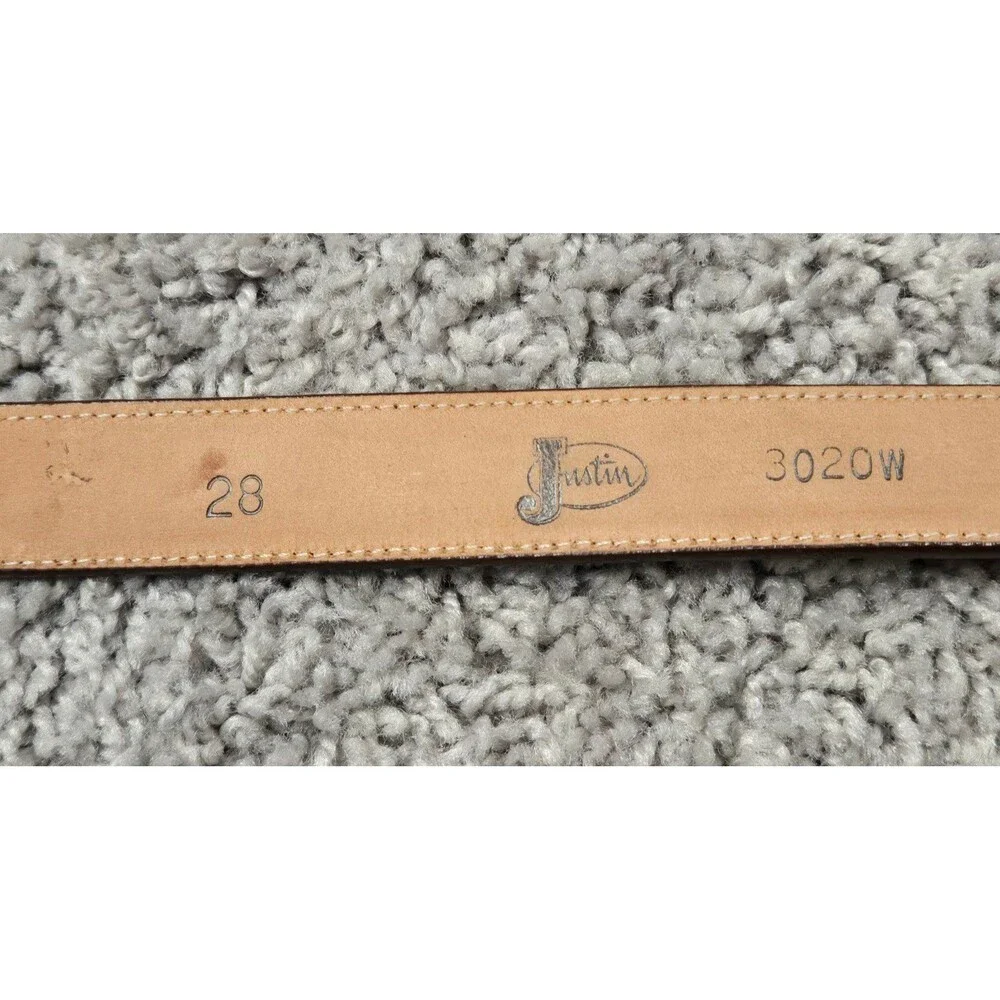Justin Tan Stitch Western Leather Belt 28